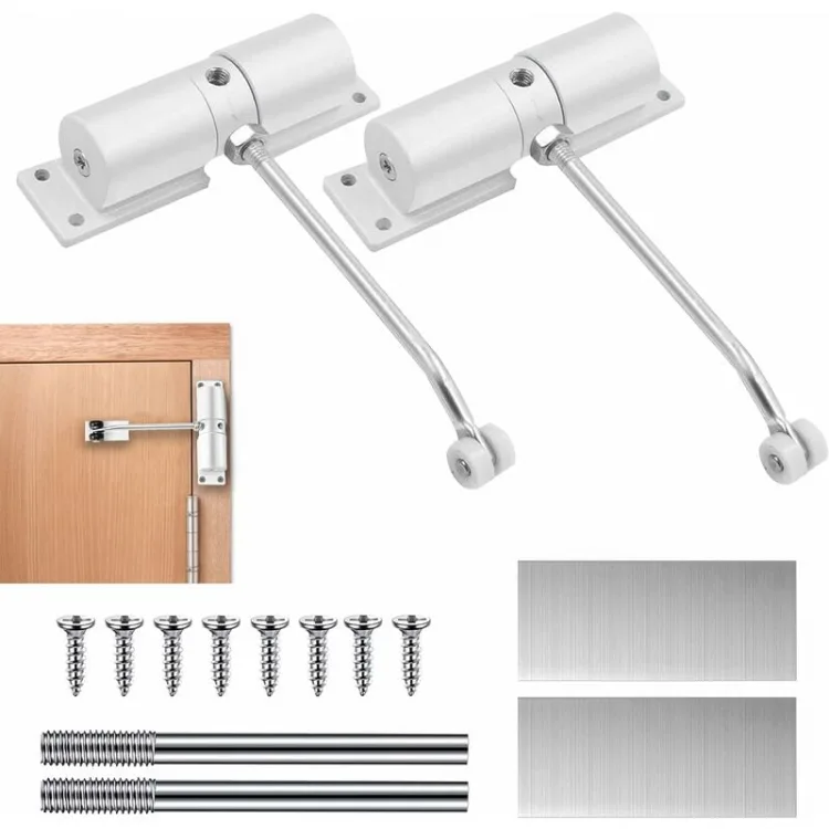 Juego de 2 cierrapuertas automáticos ajustables, aptos para puertas de hasta 30 kg, ideales para oficinas en casa.
