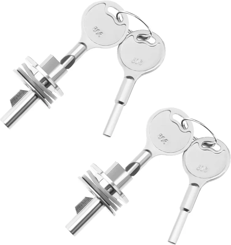 Cerraduras para vitrina de cristal corrediza (2 juegos, 4 llaves) – 25x25mm, seguridad para armario, terrario, joyas