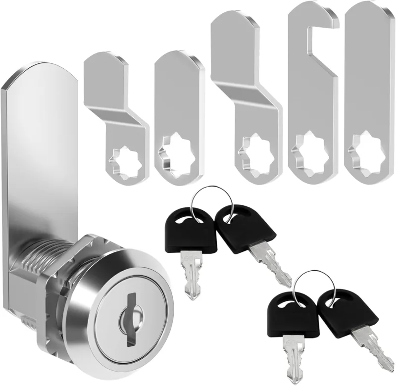 Cerradura de buzón de 16 mm, cerradura de taquilla con 5 placas de cierre diferentes y 4 llaves, cerradura de taquilla, cerradura de palanca