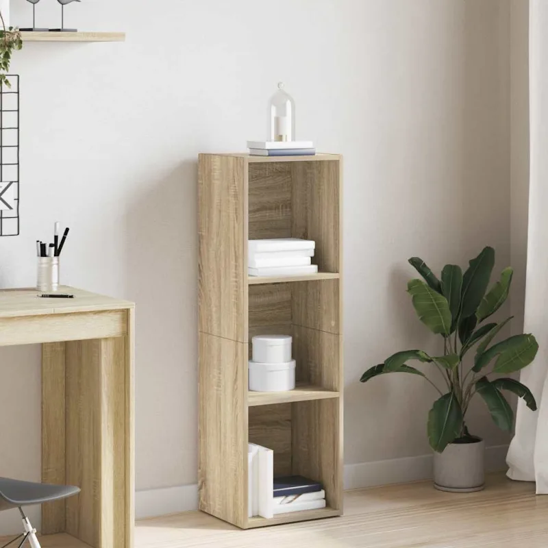 Librería/mueble para tv de madera de roble sonoma. - pangivo