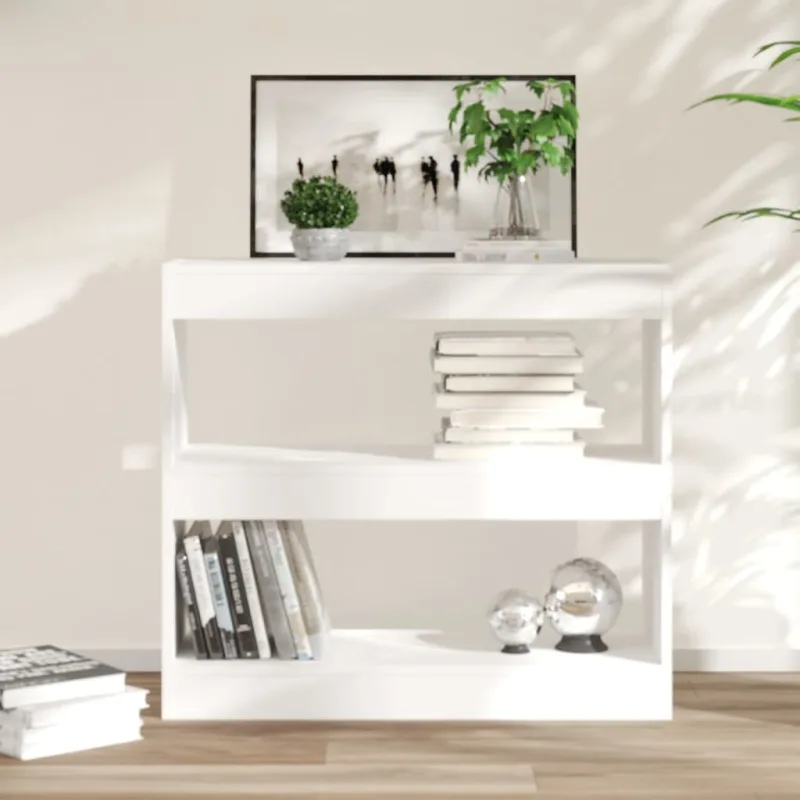 Librería/separador de ambientes blanco, 80x30x72 cm - pangivo