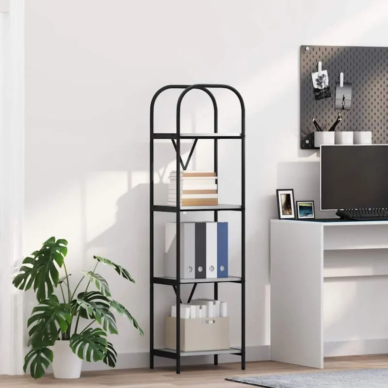 Estantería sonoma grey de 40 x 30 x 146 cm, fabricada en madera de ingeniería. - pangivo