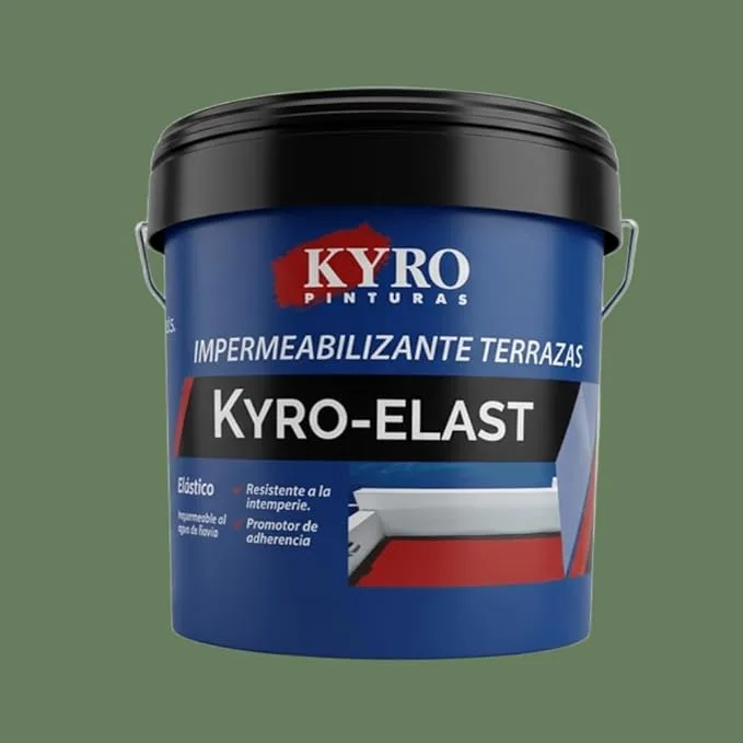 Revestimiento impermeabilizante terrazas, caucho antigoteras. color verde 14l