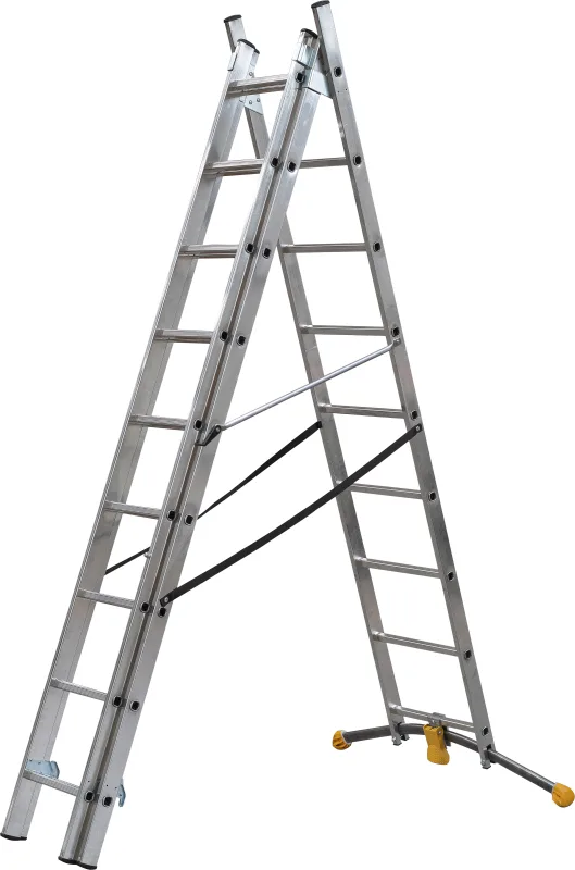 Escalera transformable aluminio 27 peldaños hailo altura máxima de trabajo 6,31 m