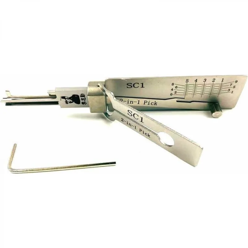 Sc1 lishi herramientas 2 en 1 herramientas de ganzúas para cerrajeros profesionales sc1 lishi juego de desgarradores y ganzúas