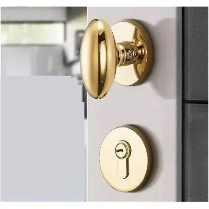 Cerradura de puerta interior de aleación para dormitorio, plata