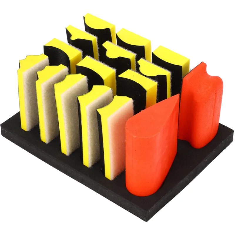 16pcs bloques de lijado a mano bloque de pulido autoadhesivo para el trabajo en madera