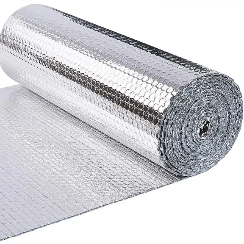 Película aislante térmica de doble capa en hoja de aluminio, plateada, 0,6 x 3 m, una pieza, ideal para ventanas y radiadores de coche.