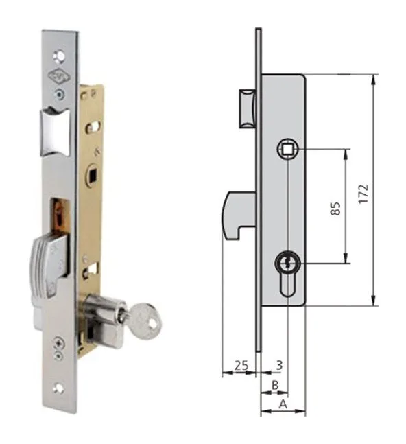 Cvl cerradura 1990/32/0 85 pera 15 pica gancho