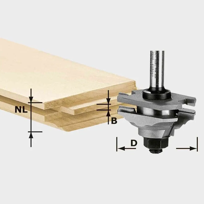 Fraise à rainurer-profiler festool hw avec queue de 8mm - hw s8 d46 x d12-fd - 490643
