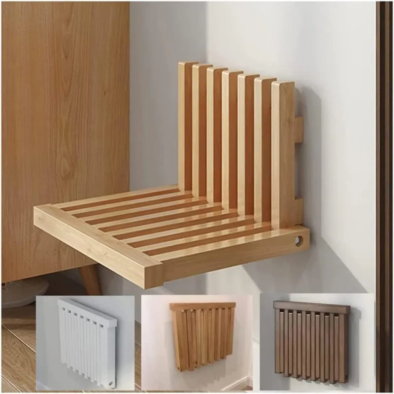 Silla plegable de madera maciza, ultrafina después de plegar, 150 kg disponible, fácil instalación