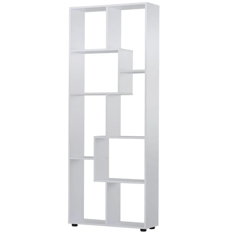 Estantería moderna vertical diseño de librería con 8 estantes e1 tablero de partículas 70x24x178cm blanco