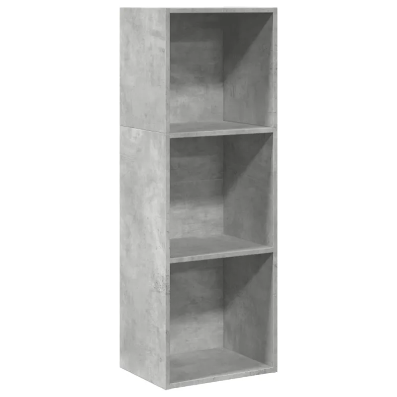 Estantería librería，armario de libros de madera de ingeniería gris hormigón 40x30x114 cm cfw917663