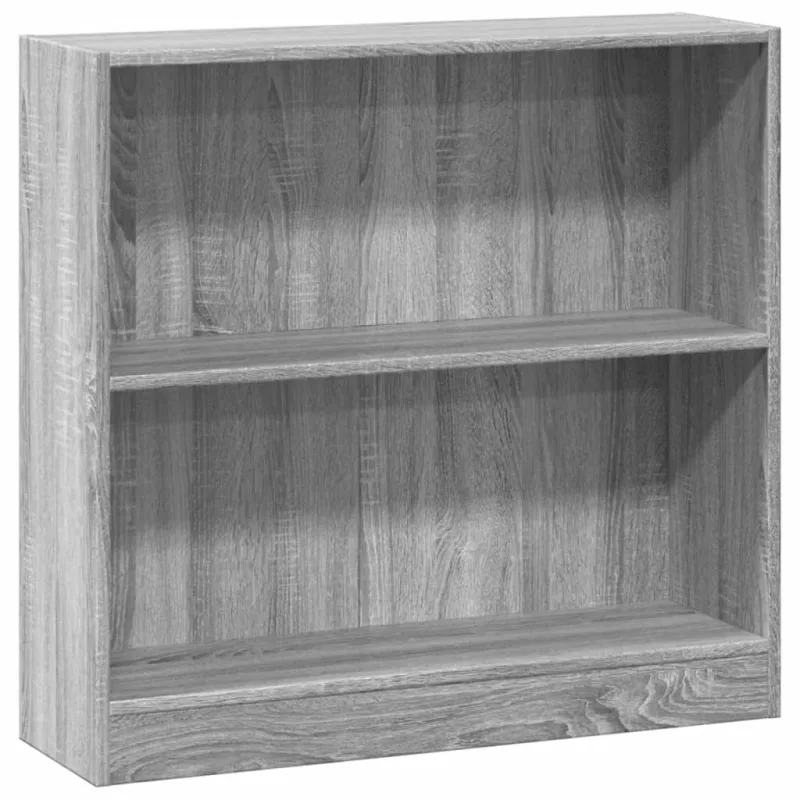 Estantería librería，armario de libros de madera de ingeniería gris sonoma 80x24x76 cm cfw254852