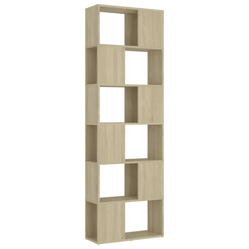 Estantería librería，armario de libros separador contrachapada roble sonoma 60x24x186 cm cfw161118