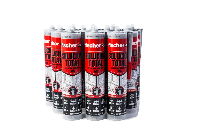 Caja 12uds solución total fischer 290 ml gris