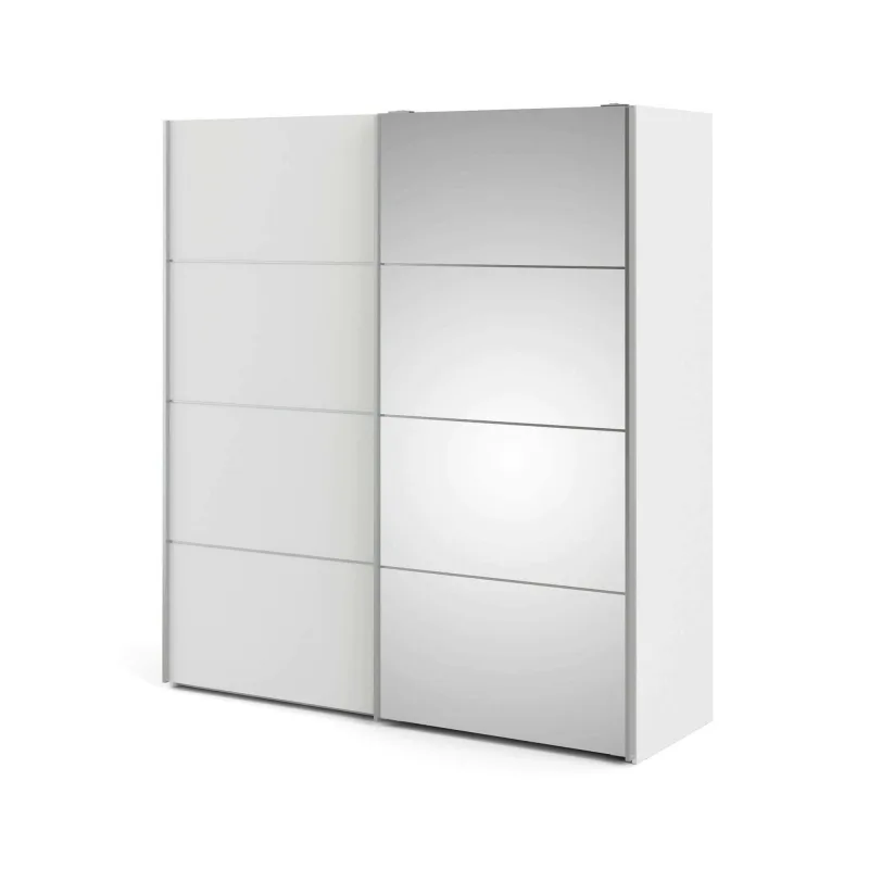 Armario 2 puertas berthe, muebles de dormitorio, vestidor, armario de ropa, 182x64 h202 cm, blanco