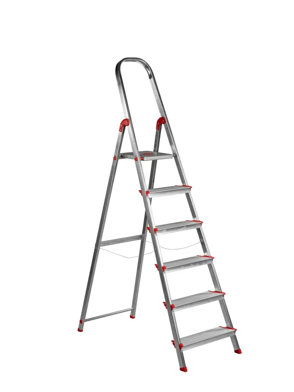 Escalera aluminio rolser norma 220 6 peldaños anchos. certificada según norma europea en-131 para uso doméstico y profesional.