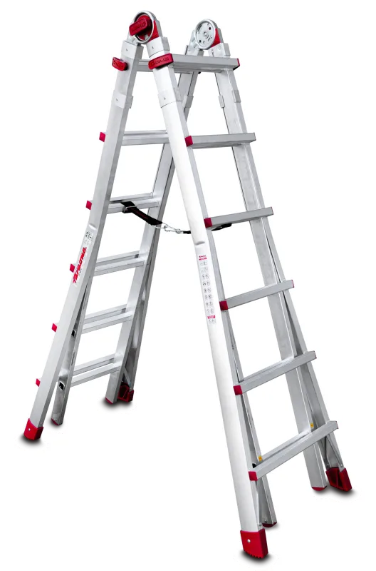 Escalera multiposición 6 peldaños faraone altura máxima de trabajo 5,88 m