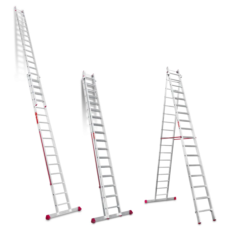 Escalera transformable aluminio 16 peldaños faraone altura máxima de trabajo 8,39 m