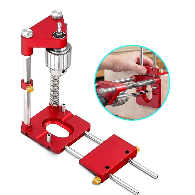 Localizador de orificios ajustable, mini taladro de mesa para carpintería