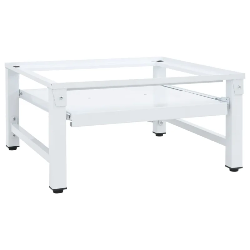 Base para lavadora con estante deslizante blanco