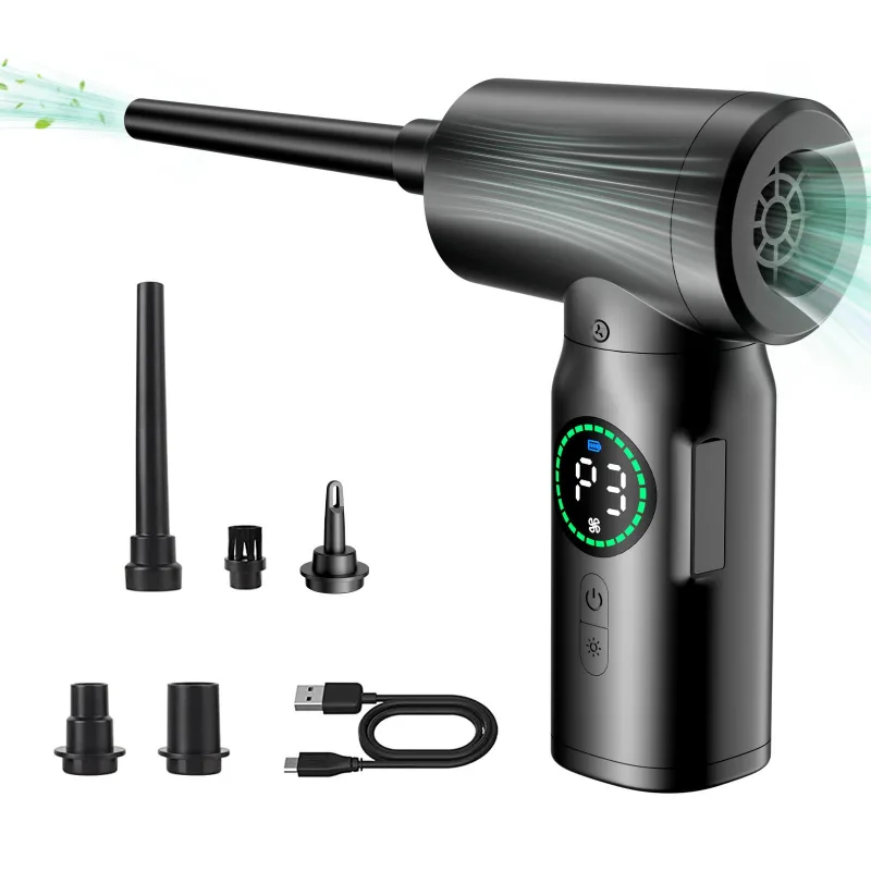 Aspirador de coche aspirador sin cable para exteriores, negro, un soplador