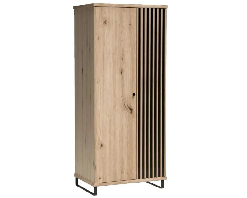 Armario hendall de aspecto roble con patas de metal negro