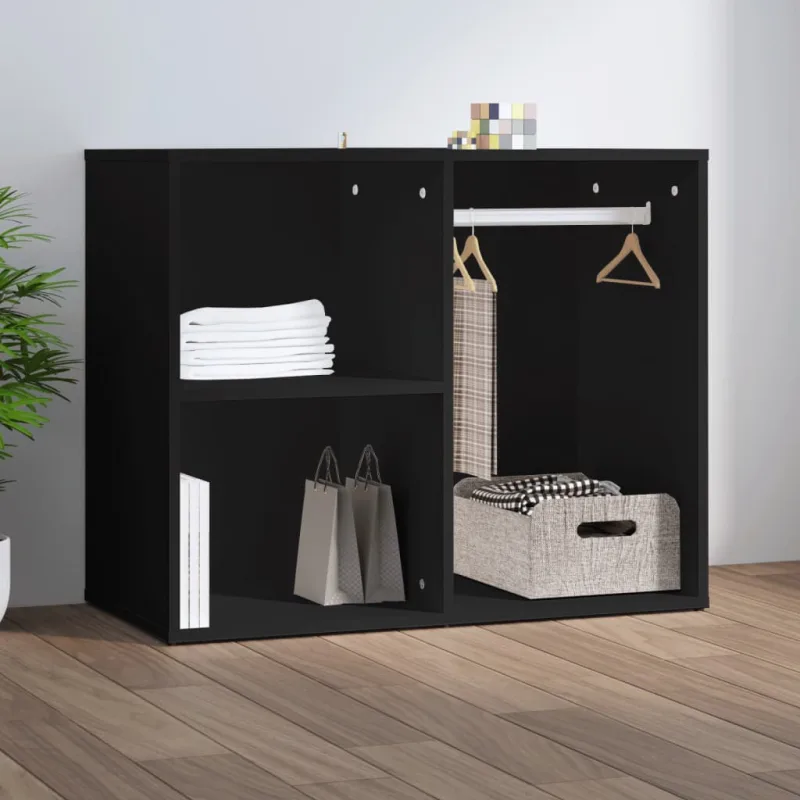 Maison exclusive - mueble de vestidor madera de ingeniería negro 80x40x65 cm