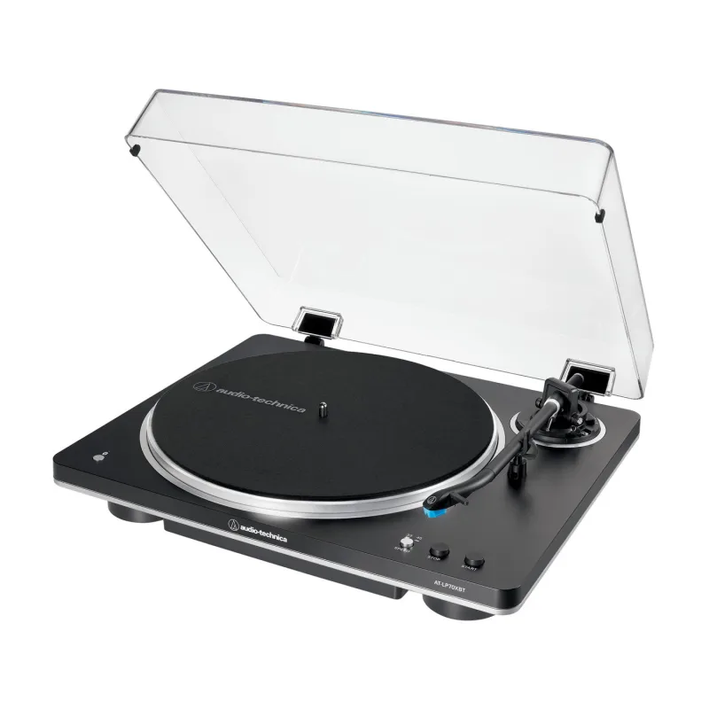 Audio-technica at-lp70xbt tocadiscos de tracción por correa negro, plata totalmente automático