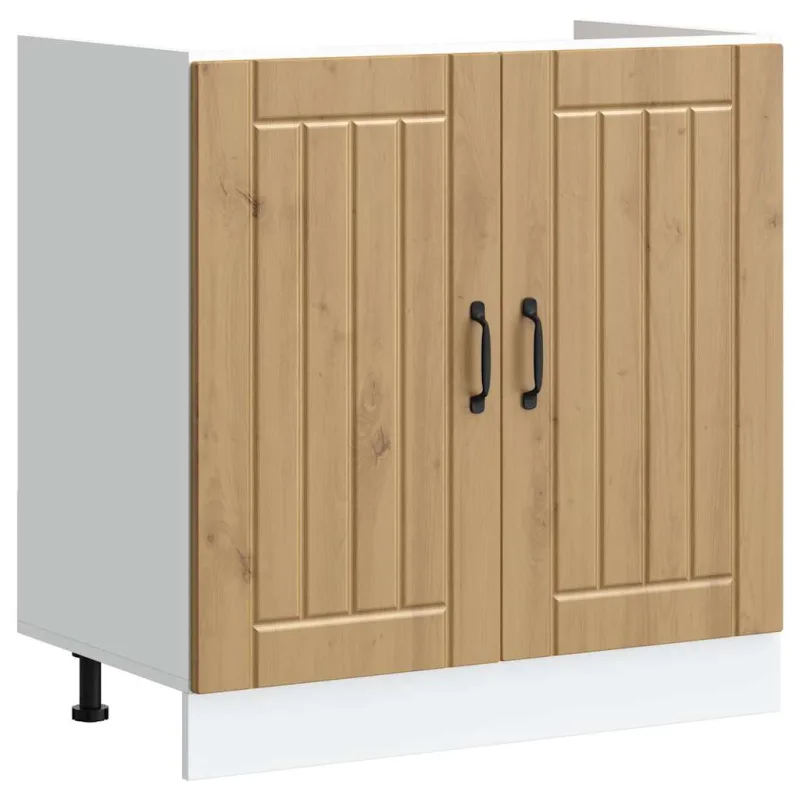 Maison exclusive - mueble bajo para fregadero lucca madera artesanal de roble