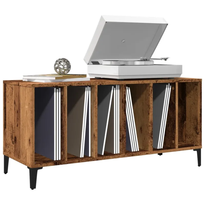 Maison exclusive - mueble para discos madera de ingeniería envejecida 100x38x48 cm