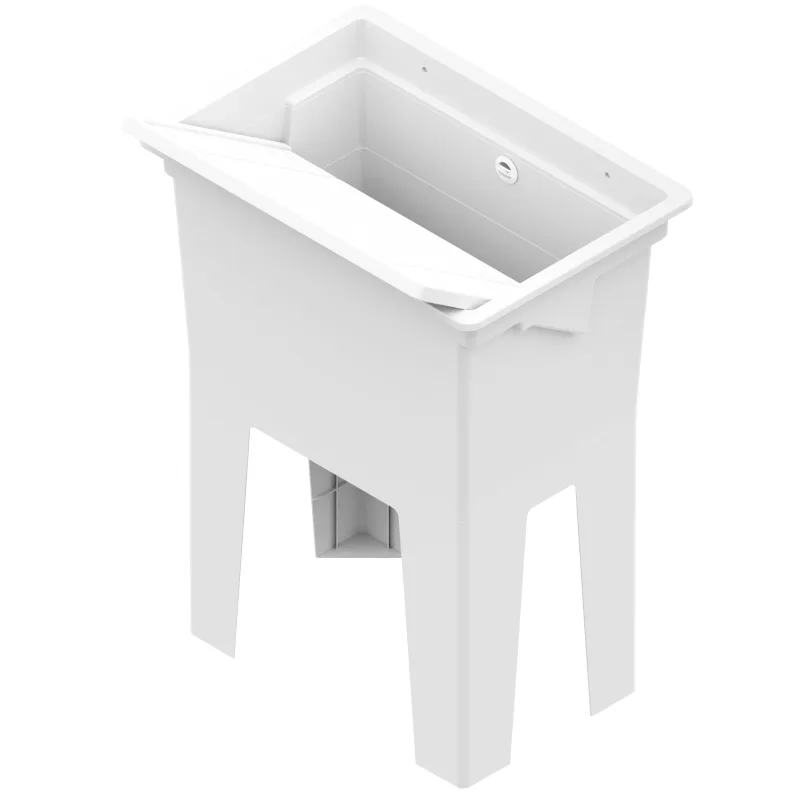Lavabo de resina monobloque 59x41 cm ideal para interior y exterior