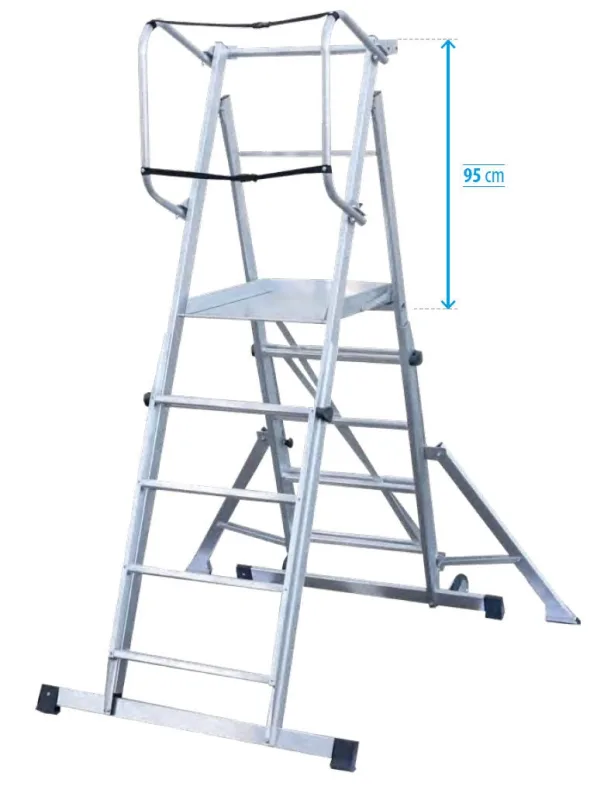 Escalera ktl k-telex 60s con plataforma, telescópica y plegable 3+4 escalones