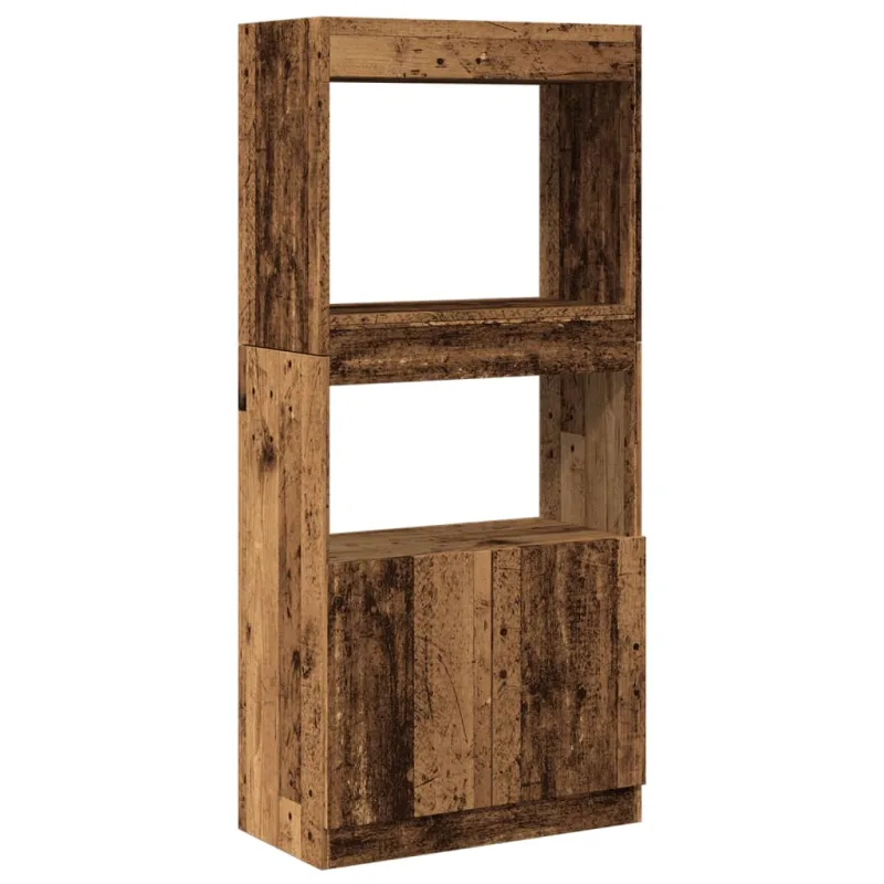 Aparadorde madera de ingeniería madera envejecida 63x33x140 cm – comfortxl
