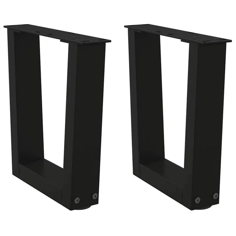 Patas para mesa de comedor forma v 2 uds negro 30x(30-31,3) cm
