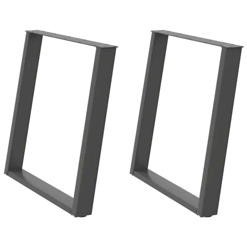 Patas para mesa comedor forma u 2uds antracita 80x(72-73) cm