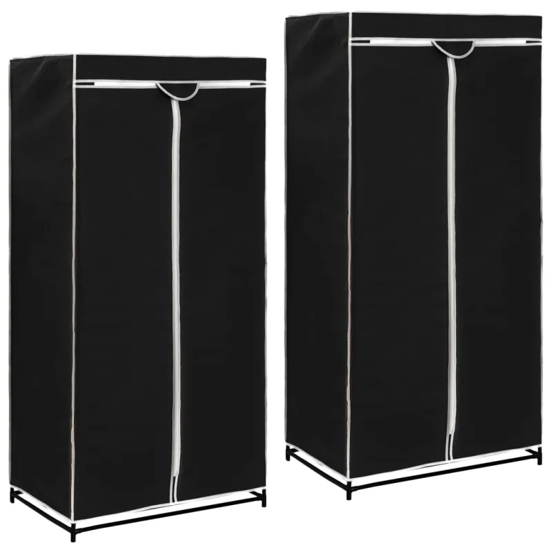 Armarios 2 unidades negro 75x50x160 cm - comfortxl