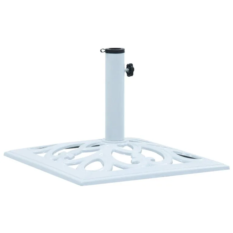 Vidaxl base de sombrilla de hierro fundido blanco 12 kg 49 cm