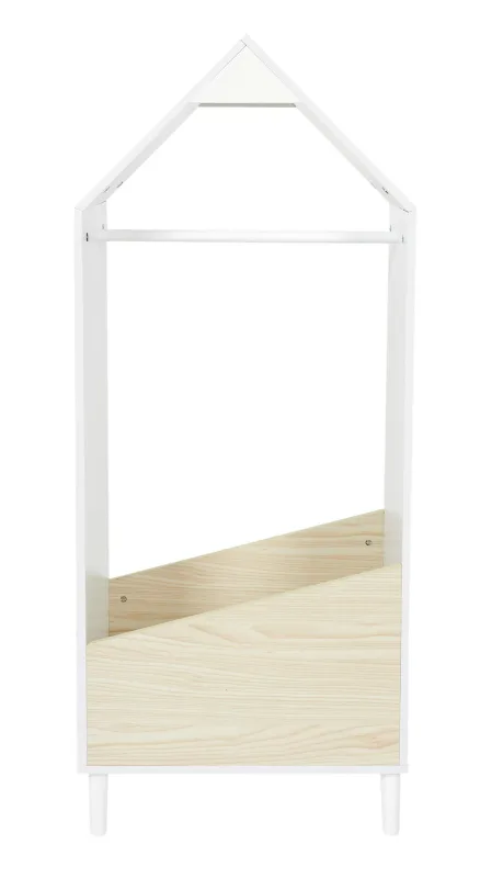 Perchero infantil baby color blanco y roble de 48x116x30 cm