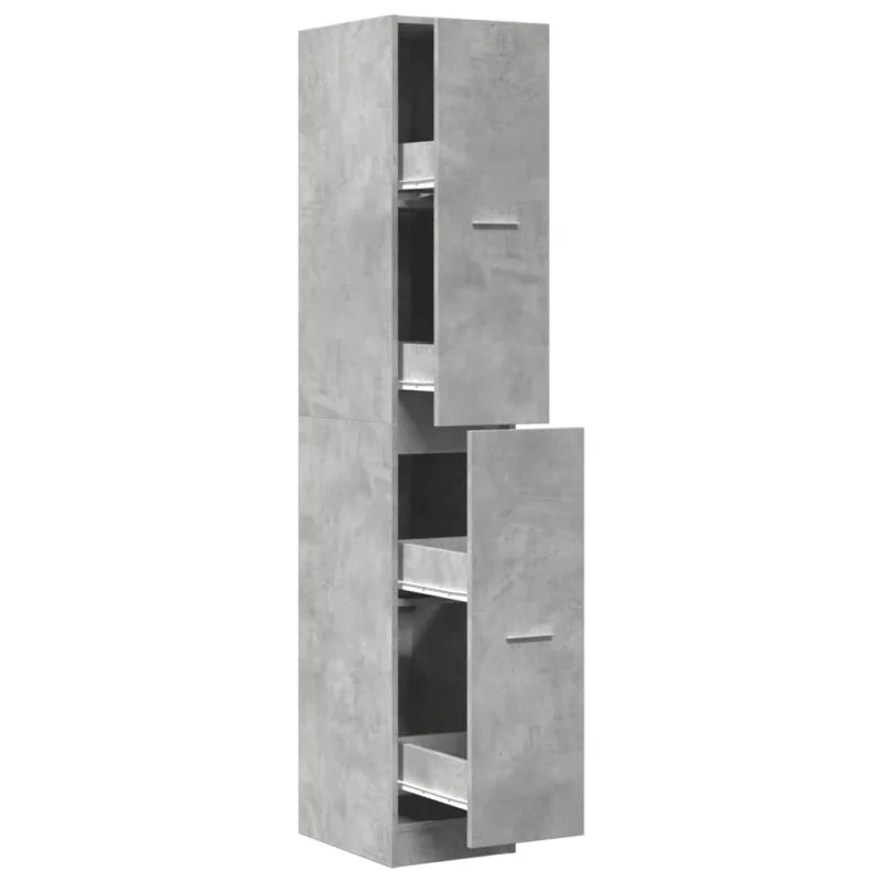 Armario botiquín madera ingeniería gris hormigón 30x41x174,5 cm - comfortxl