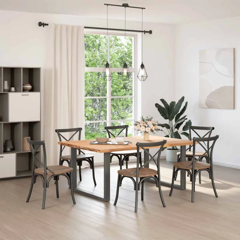 Patas para mesa comedor forma u 2uds antracita 100x(72-73) cm