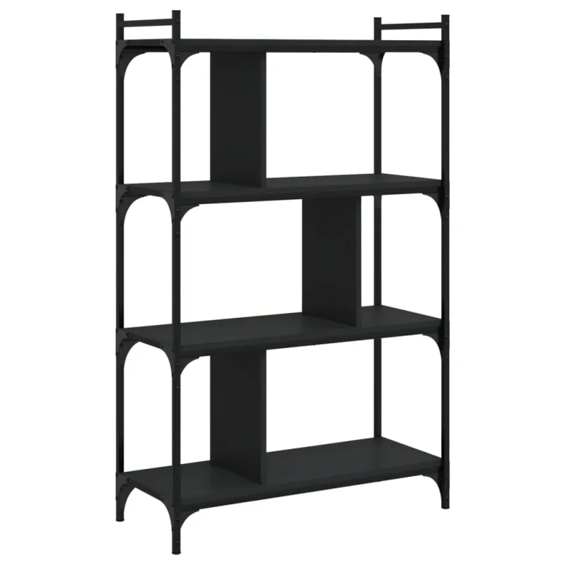 Librería de 4 estantes madera de ingeniería negra 76x32x123 cm – comfortxl