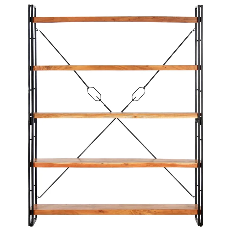 Estantería de 5 niveles madera maciza de acacia 140x30x180 cm – comfortxl
