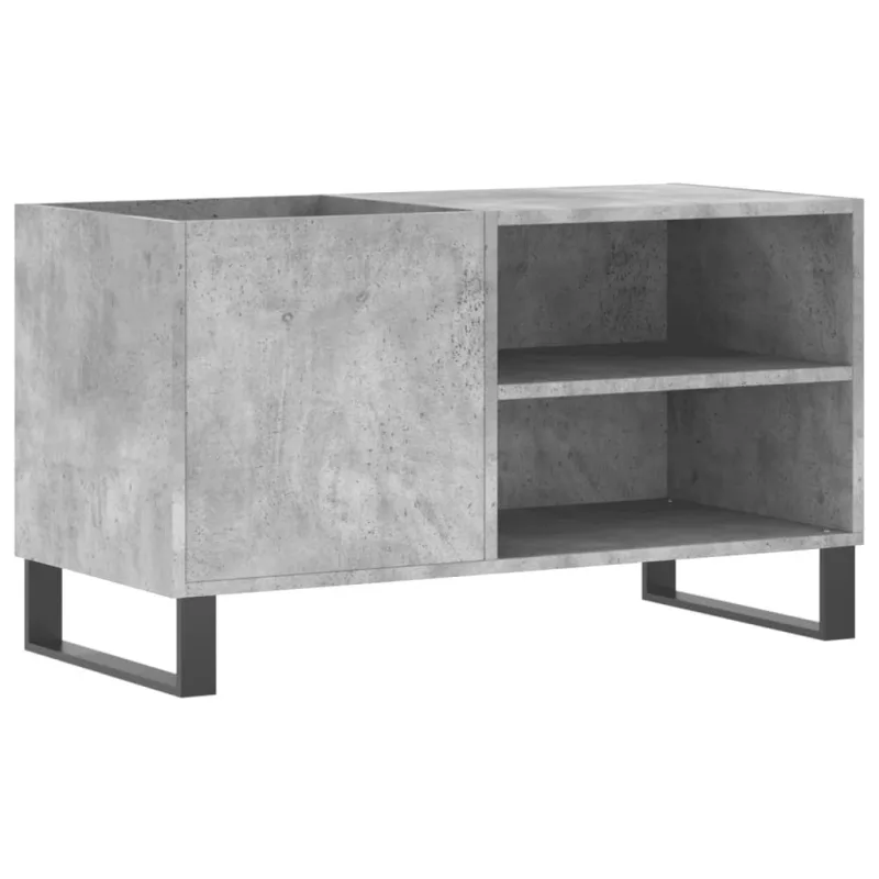 Mueble de discos madera de ingeniería gris hormigón 85x38x48 cm – comfortxl