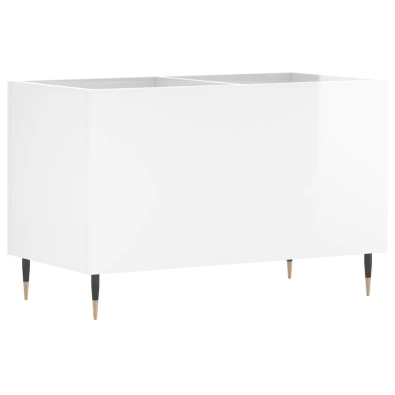 Mueble discos madera contrachapada blanco brillo 74,5x38x48 cm – comfortxl