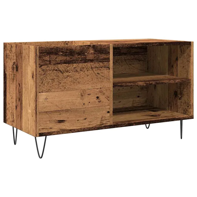 Mueble para discos madera ingeniería envejecida 84,5x38x48 cm – comfortxl