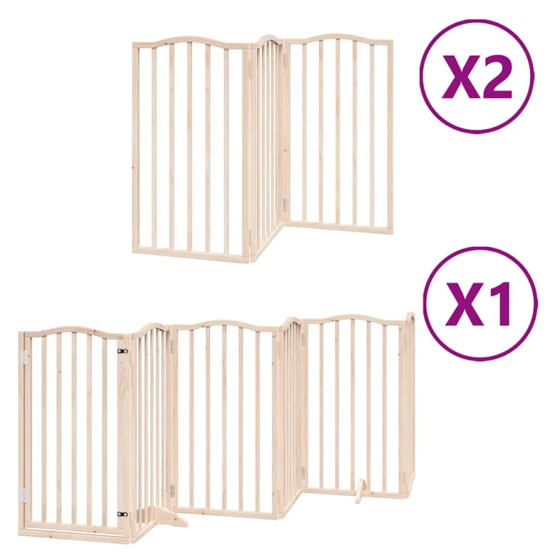 Puerta para perros plegable 12 paneles madera de álamo 600 cm