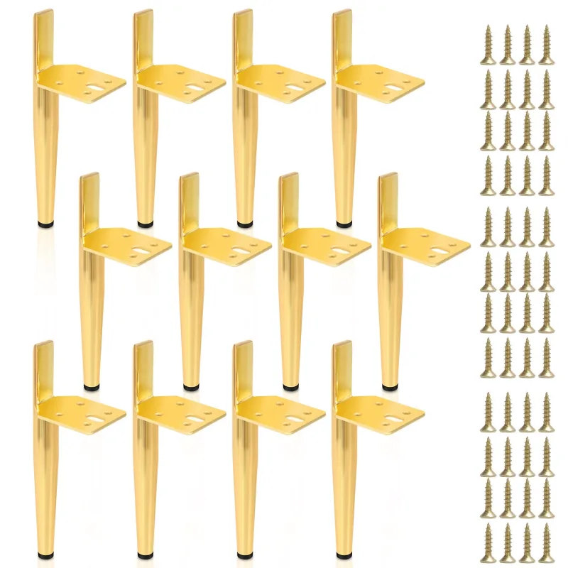 Pies ajustable para muebles patas de metal de altura ajustable dorado 130mm - juego de 12