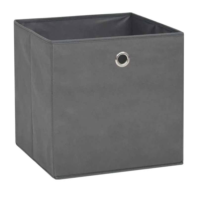 Cajas de almacenaje 10 uds tela no tejida 32x32x32 cm gris